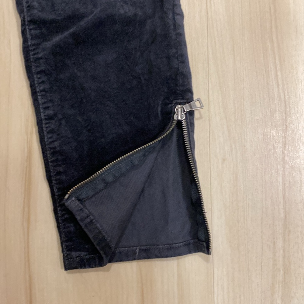 Loft Black Velvet Skinny Pants Size 28/6 Goth Dark Academia Punk Biker Moto Work - Picture 9 of 16